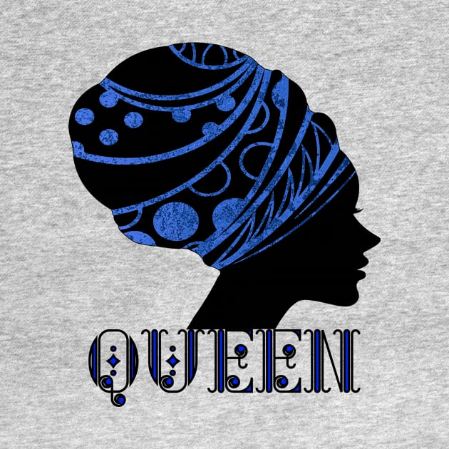 WOMEN Empowerment Black Queen Blue by SartorisArt1